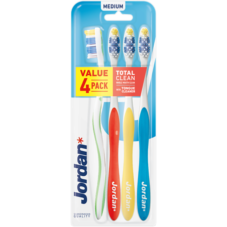 JORDAN szczoteczka do zębów Total Clean medium 4-pack